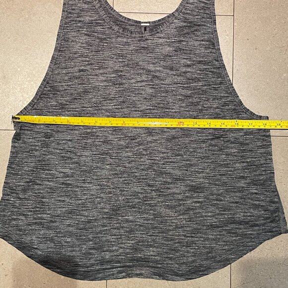 Lululemon Heathered Black Reflective Loose Fit Rush Hour Tank Top-Size 8 - Picture 6 of 8